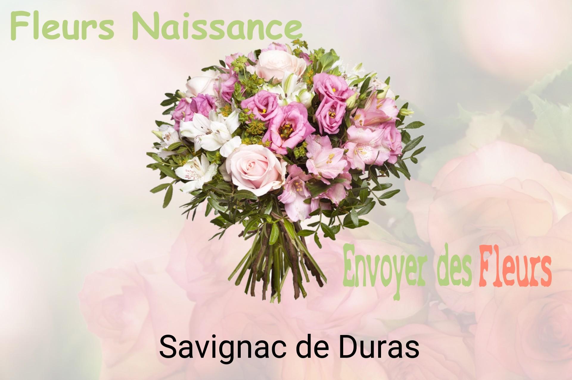 Bouquet de fleurs de naissance livré à Savignac-de-Duras